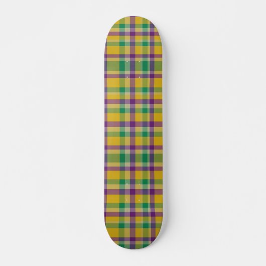Kleurrijke Mardi Gras gingham patterned Persoonlijk Skateboard (Voorkant)