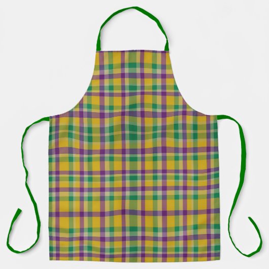 Kleurrijke Mardi Gras gingham patterned Schort (Voorkant)