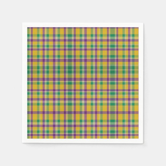 Kleurrijke Mardi Gras gingham patterned Servet (Voorkant)