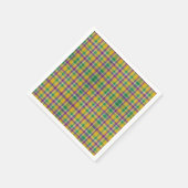 Kleurrijke Mardi Gras gingham patterned Servet (Hoek)