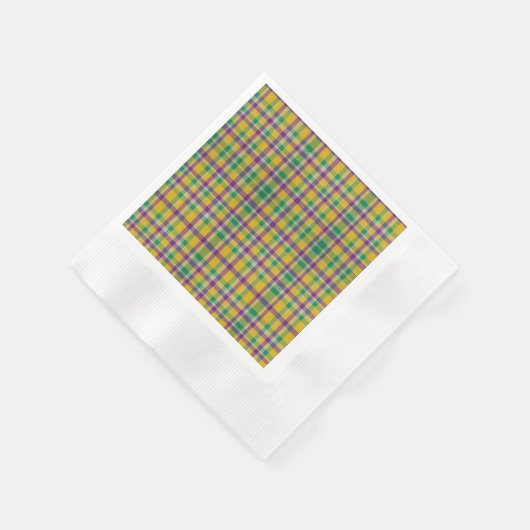 Kleurrijke Mardi Gras gingham patterned Servet (Hoek)