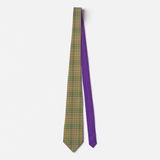 Kleurrijke Mardi Gras gingham patterned Stropdas (Voorkant)