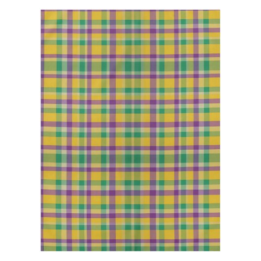 Kleurrijke Mardi Gras gingham patterned Tafelkleed (Voorkant)