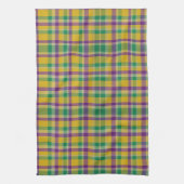 Kleurrijke Mardi Gras gingham patterned Theedoek (Verticaal)