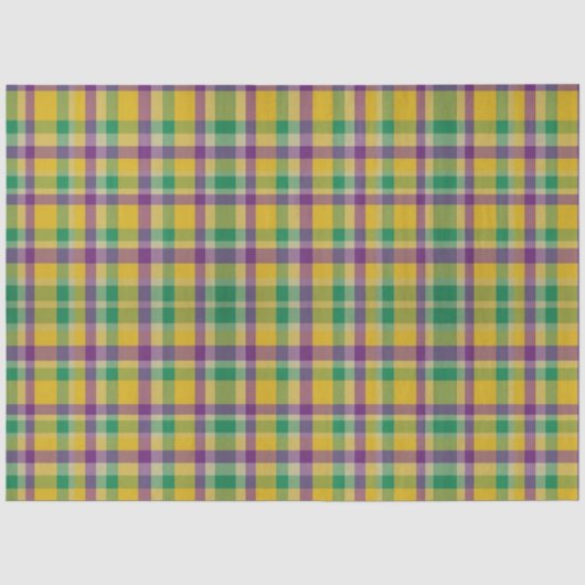 Kleurrijke Mardi Gras gingham patterned Tissuepapier (Voorkant)