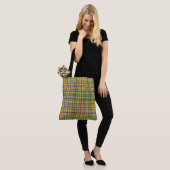 Kleurrijke Mardi Gras gingham patterned Tote Bag (Op model)