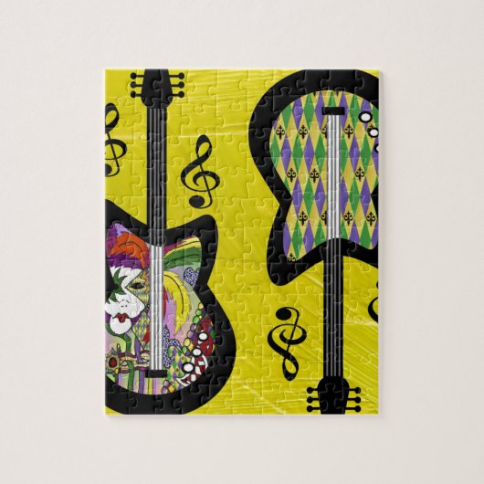 Kleurrijke Mardi Gras Gitaren Legpuzzel (Verticaal)