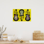 Kleurrijke Mardi Gras Gitaren Poster (Keuken)