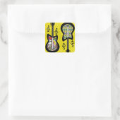 Kleurrijke Mardi Gras Gitaren Vierkante Sticker (Tas)