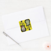 Kleurrijke Mardi Gras Gitaren Vierkante Sticker (Envelop)