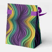 Kleurrijke Mardi Gras golf patterend Bedankdoosjes (Achterkant)