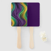 Kleurrijke Mardi Gras golf patterend Handwaaier (Voorkant en achterkant)