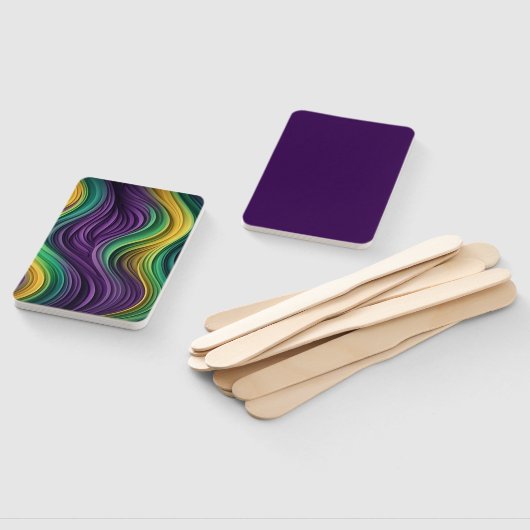 Kleurrijke Mardi Gras golf patterend Handwaaier (Niet-gemonteerd)