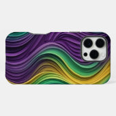 Kleurrijke Mardi Gras golf patterend iPhone Hoesje (Achterkant horizontaal)