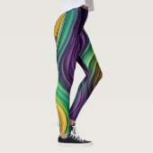 Kleurrijke Mardi Gras golf patterend Leggings (Rechts)