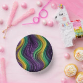 Kleurrijke Mardi Gras golf patterend Papieren Kommen (Feest)