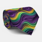 Kleurrijke Mardi Gras golf patterend Stropdas (Opgerold)