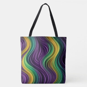 Kleurrijke Mardi Gras golf patterend Tote Bag