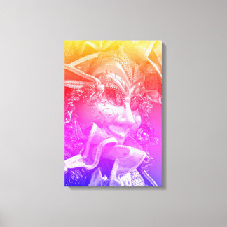 Kleurrijke Mardi Gras Mask Canvas Afdruk
