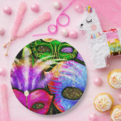 Kleurrijke Mardi Gras maskeert papieren Borden Papieren Bordje (Feest)