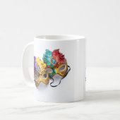 Kleurrijke Mardi Gras masker mok (Voorkant links)