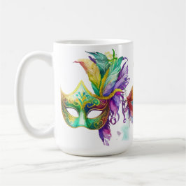 KLEURRIJKE MARDI GRAS MASKERS KOFFIEMOK