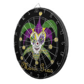 Kleurrijke Mardi Gras Narren Masker Dartbord (Voorkant Rechts)