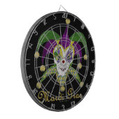 Kleurrijke Mardi Gras Narren Masker Dartbord (Voorkant Links)