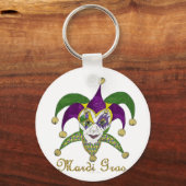 Kleurrijke Mardi Gras Narren Masker Sleutelhanger (Voorkant)