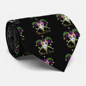 Kleurrijke Mardi Gras Narren Masker Stropdas (Opgerold)