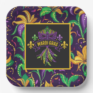 Kleurrijke Mardi Gras Papieren Bord