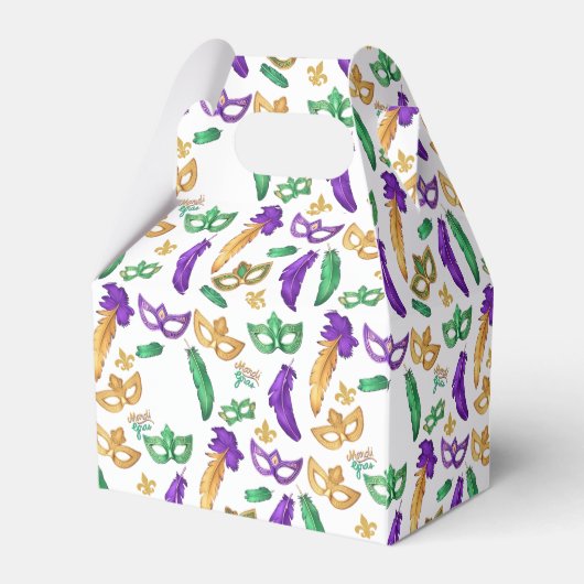Kleurrijke Mardi Gras patterned Bedankdoosjes (Achterkant)