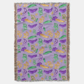 Kleurrijke Mardi Gras patterned Deken (Voorkant Verticaal)