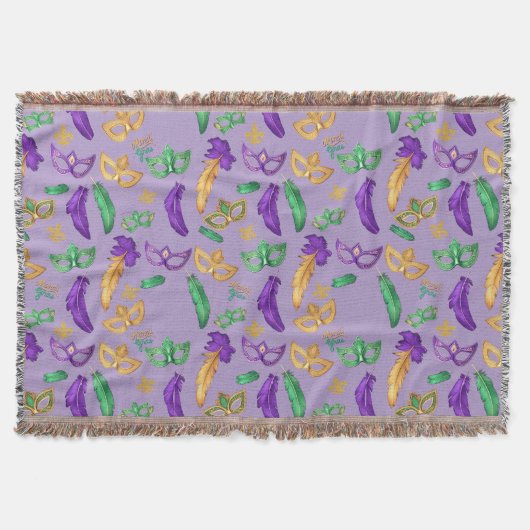 Kleurrijke Mardi Gras patterned Deken (Voorkant)