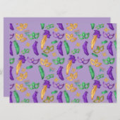 Kleurrijke Mardi Gras patterned Feestdagenkaart (Voorkant / Achterkant)