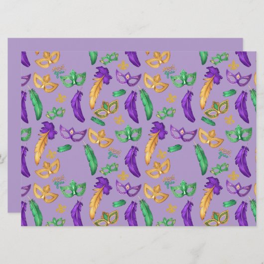 Kleurrijke Mardi Gras patterned Feestdagenkaart (Voorkant / Achterkant)
