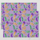 Kleurrijke Mardi Gras patterned Feestdagenkaart (Voorkant / Achterkant)