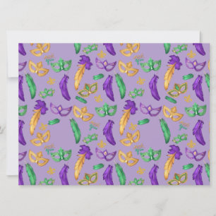 Kleurrijke Mardi Gras patterned Feestdagenkaart