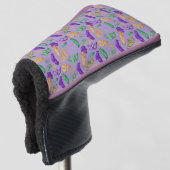 Kleurrijke Mardi Gras patterned Golfheadcover (3/4 voorkant)