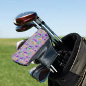 Kleurrijke Mardi Gras patterned Golfheadcover (Insitu)