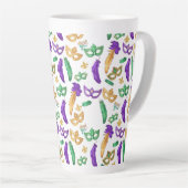 Kleurrijke Mardi Gras patterned Latte Mok (Rechterhoek)