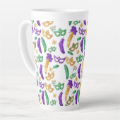 Kleurrijke Mardi Gras patterned Latte Mok (Linkerhoek)