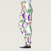 Kleurrijke Mardi Gras patterned Leggings (Links)