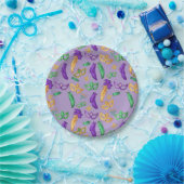 Kleurrijke Mardi Gras patterned Papieren Bordje (Feest)