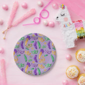 Kleurrijke Mardi Gras patterned Papieren Bordje (Feest)
