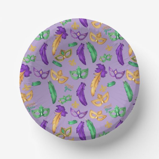 Kleurrijke Mardi Gras patterned Papieren Kommen (Voorkant)