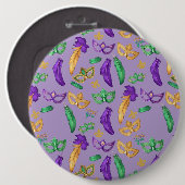 Kleurrijke Mardi Gras patterned Ronde Button 6,0 Cm (Voorkant /achterkant)