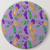 Kleurrijke Mardi Gras patterned Ronde Button 6,0 Cm (Voorkant)