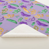 Kleurrijke Mardi Gras patterned Sherpa Deken (3/4)