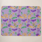 Kleurrijke Mardi Gras patterned Sherpa Deken (Voorkant (horizontaal))